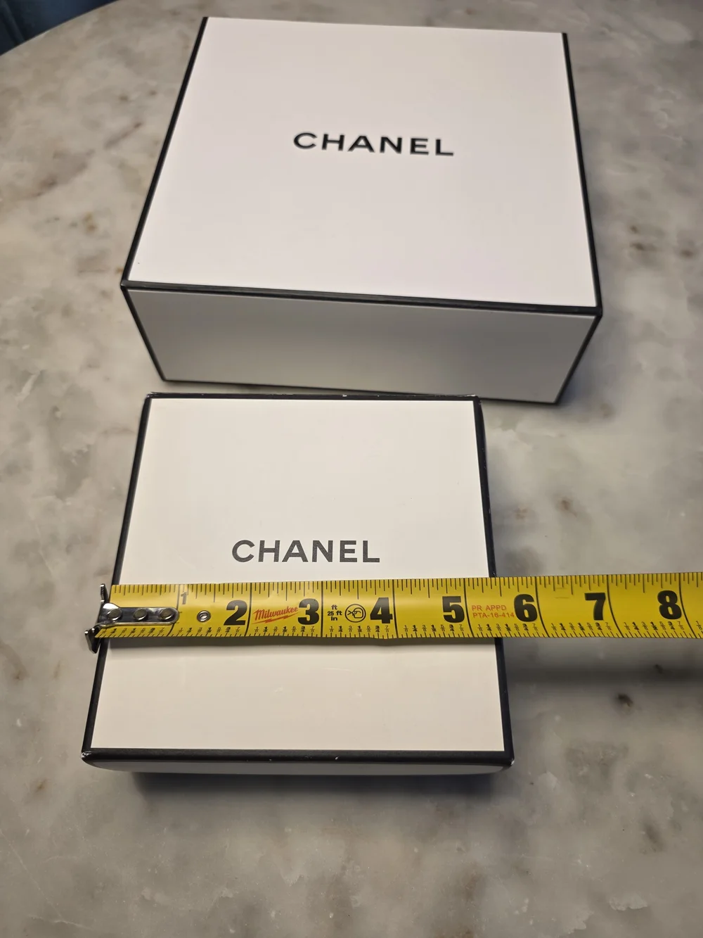 Authentic CHANEL White and Black Empty Gift Box  2-piece Set